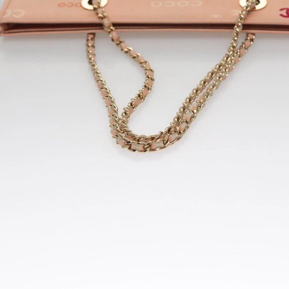 CHANEL Chain COCO Tote Bag Canvas Pink Gold CC Auth 105536 - Picture 8 of 16